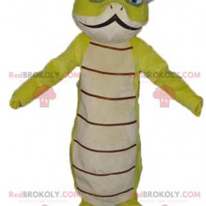 Beautiful and original green and white snake mascot -