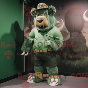 Groen Bison-mascottekostuum...