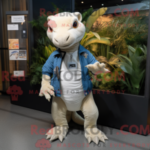 Cream Komodo Dragon mascot...