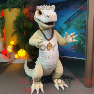 Cream Komodo Dragon mascot...
