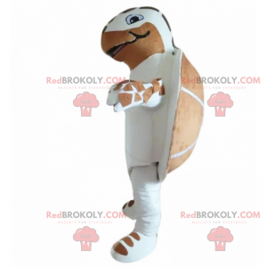 Mascot tortuga blanca y marrón - Redbrokoly.com