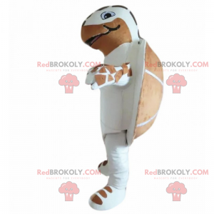 Mascotte de tortue blanche et marron - Redbrokoly.com