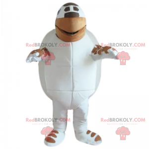 Mascot white and brown turtle - Redbrokoly.com