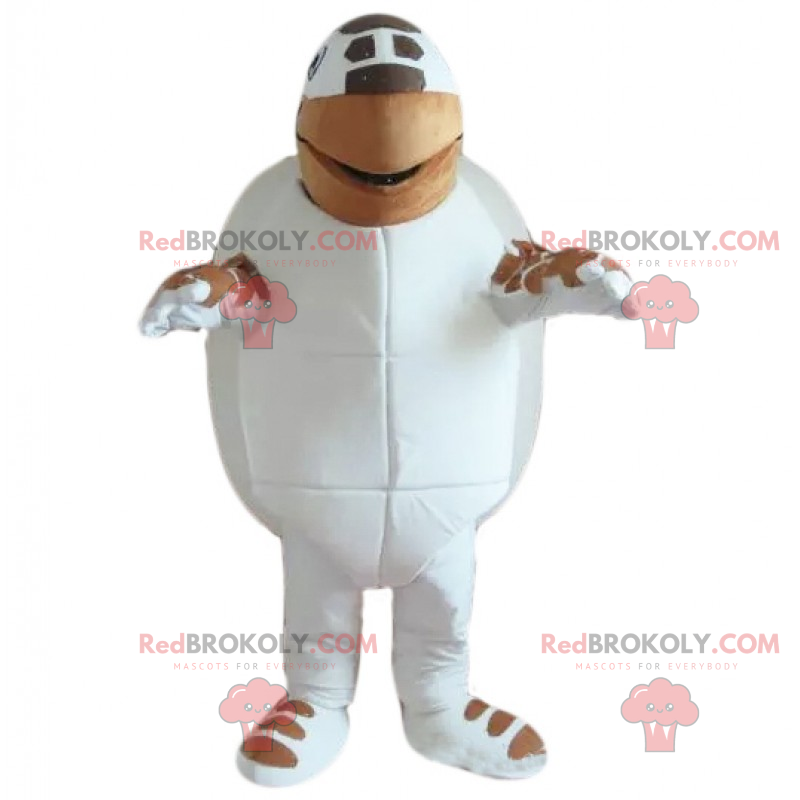 Mascote tartaruga branca e marrom - Redbrokoly.com