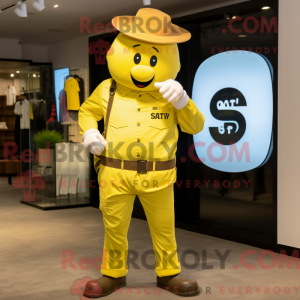 Yellow Steak maskot kostume...