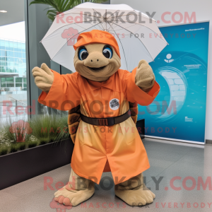 Tan Sea Turtle mascot...