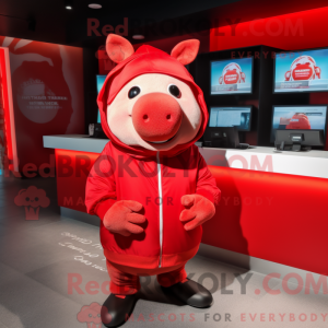 Red Pig-maskotdraktfigur...