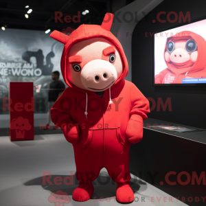 Red Pig-maskotdraktfigur...