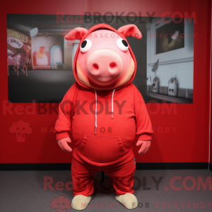 Red Pig-maskotdraktfigur to...