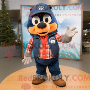 Navy Salmon-mascottekostuum...