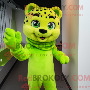Lime Green Cheetah mascot...