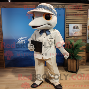 Beige Swordfish mascot...