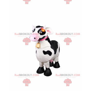Cow mascot with pink collar and bell - Redbrokoly.com