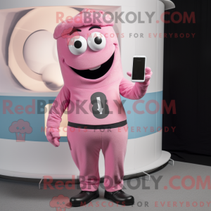 Pink Phone mascottekostuum...