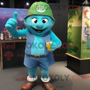 Turquoise Green Beer mascot...