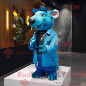 Blå Tapir maskot kostume...
