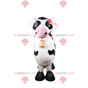 Mascotte della mucca con collare rosa e campana - Redbrokoly.com