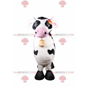 Mascote vaca com colarinho rosa e sino - Redbrokoly.com
