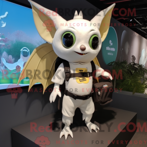 Hvid Fruit Bat maskot...