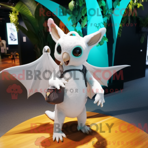 Hvid Fruit Bat maskot...
