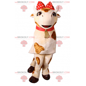 Mascotte della mucca con fiocco rosso e campana - Redbrokoly.com