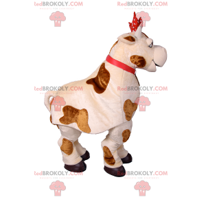 Mascota de vaca con lazo rojo y campana - Redbrokoly.com