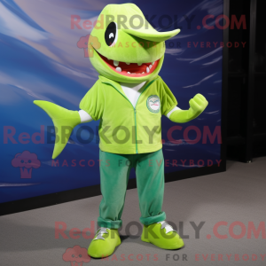 Lime Green Shark maskot...