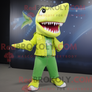 Lime Green Shark maskot...