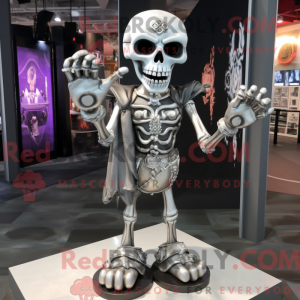 Silver Skull mascot costume...