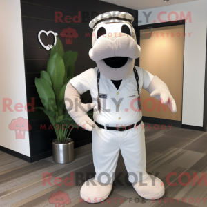 Hvit Anaconda maskot drakt...