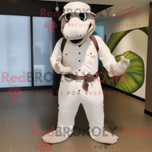 Hvit Anaconda mask drakt...