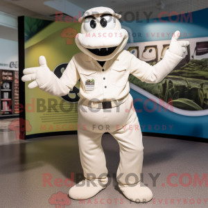 Hvit Anaconda maskot drakt...