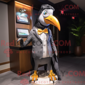 Grå Tucan-maskotdraktfigur...
