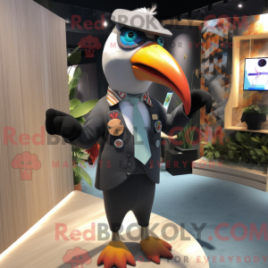 Grå Toucan maskot kostume...