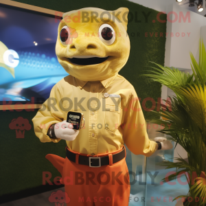 Gold Salmon mascot costume...