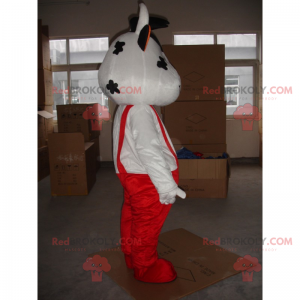 Cow mascot with overalls - Redbrokoly.com