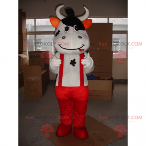 Koe mascotte met overall - Redbrokoly.com