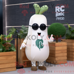 Hvit reddik maskot drakt...