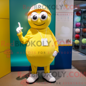 Gul golfbold maskot kostume...