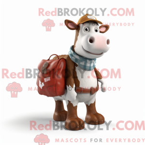 Rust Holstein Cow maskot...