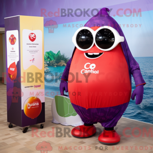 Rød Aubergine maskot...