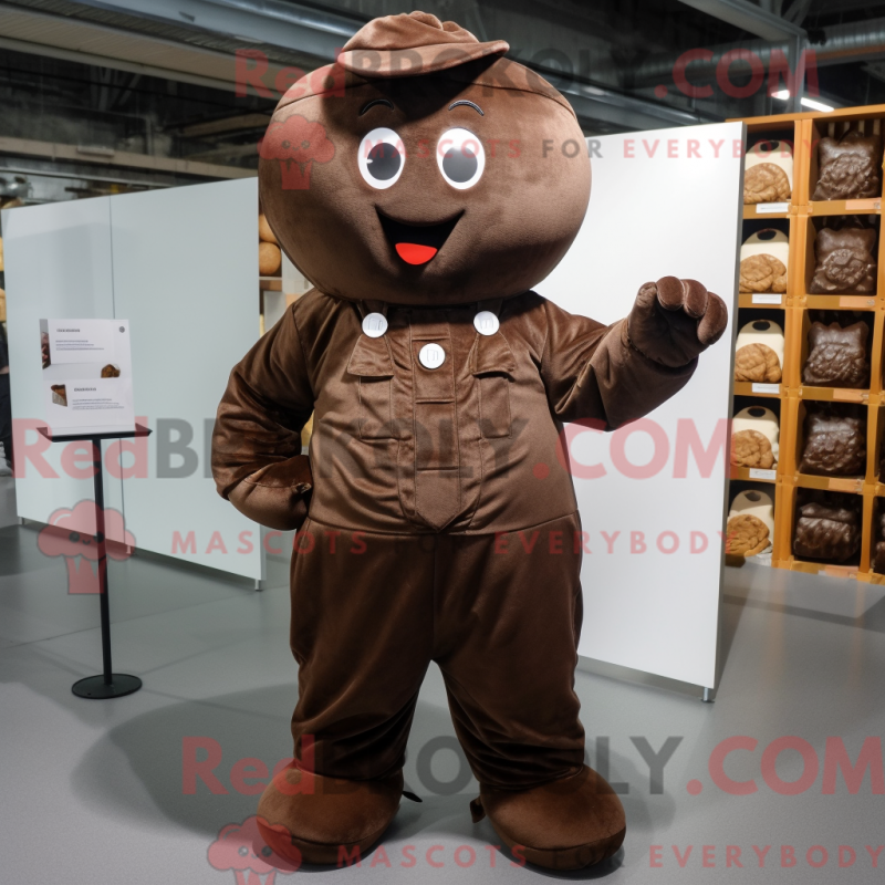 Fantasia de mascote de chocolates marrons com macacão e palmilhas - Mascotes chocolates - REBROKO_296833 - RedBrokoly.com