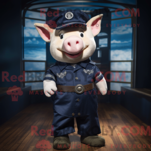Navy Pig-maskotdraktfigur...