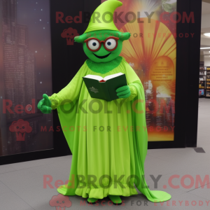 Lime Green Magician mascot...