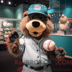 Teal Beaver mascot costume...