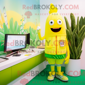 Gele Celery-mascottekostuum...