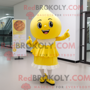 Geel ijs-mascottekostuum...