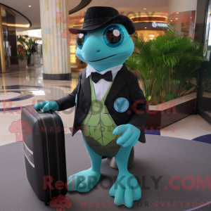 Cyan Sea Turtle mascot...
