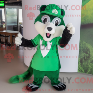 Grøn Skunk maskot kostume...