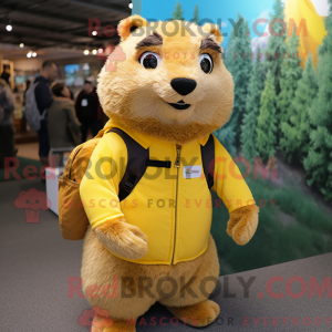 Geel Marmot-mascottekostuum...